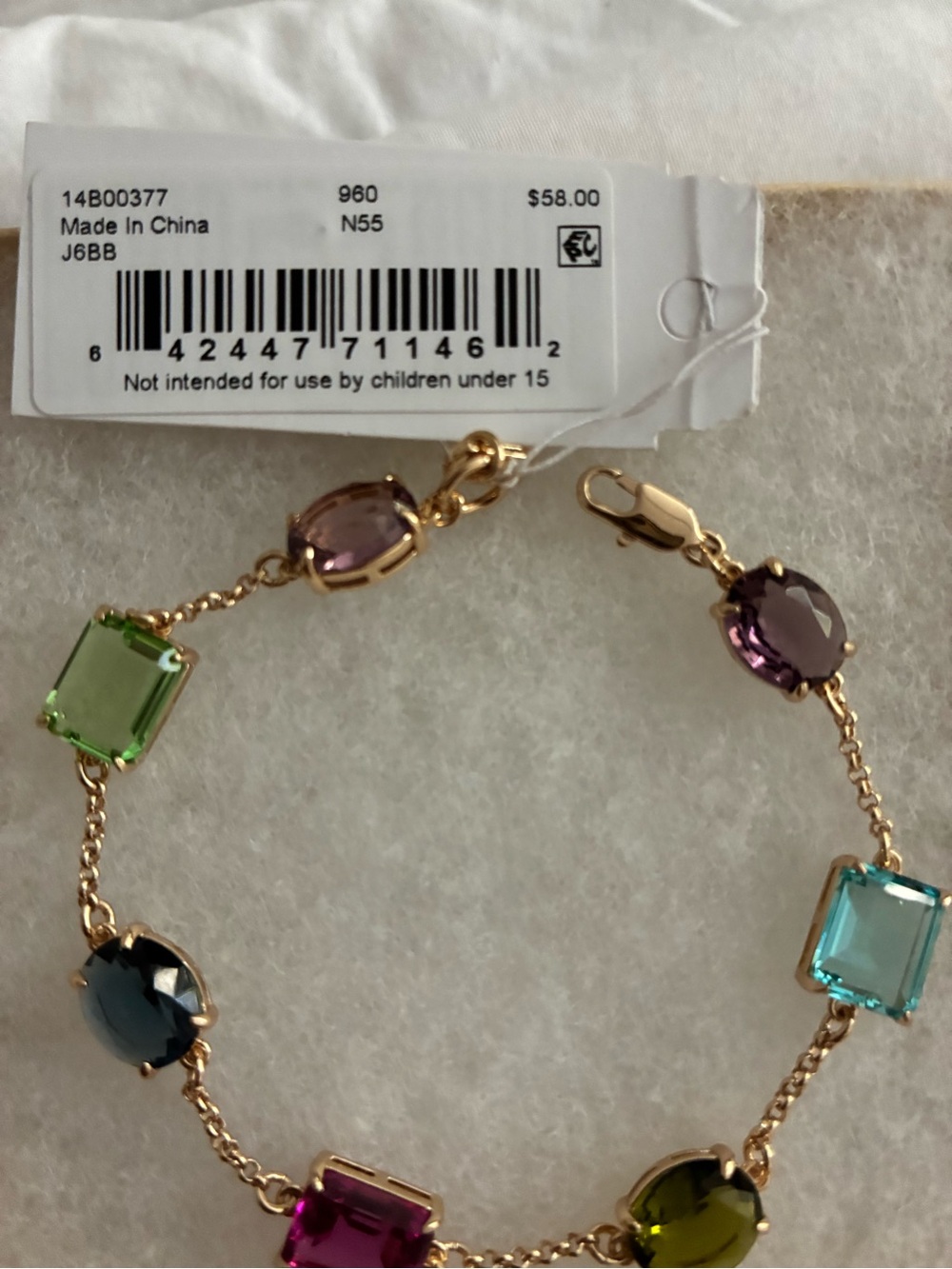 Ralph Lauren Gold-Tone Bracelet with Multicolor Gemstones - Picture 4 of 5